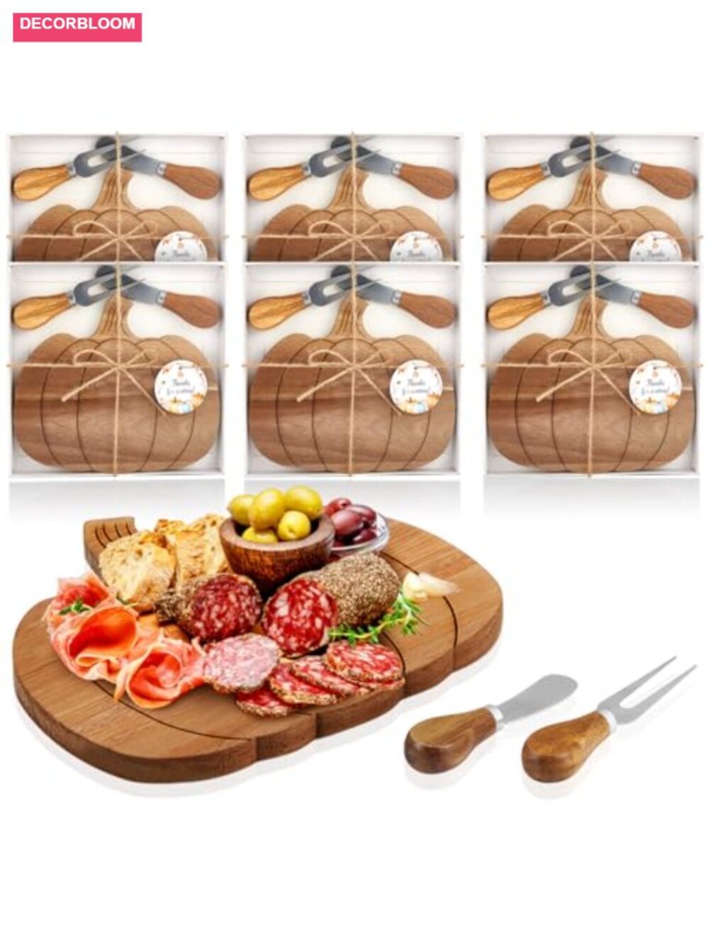 6 Set Pumpkin Charcuterie Boards Mini Cheese Board Gift Set Fall